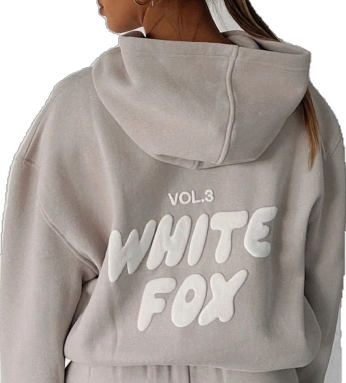 White Fox Hoodie, Fox Hoodie, Sweat Set, White Fox Boutique, Puff Print, Tracksuit Set, White Fox, Dream Clothes, Oversize Hoodie