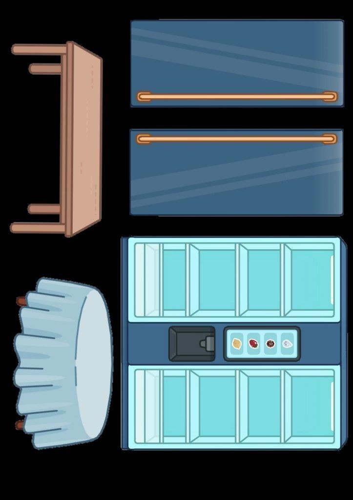 an assortment of kitchen appliances including stove, sink and oven hoods are shown in this illustration