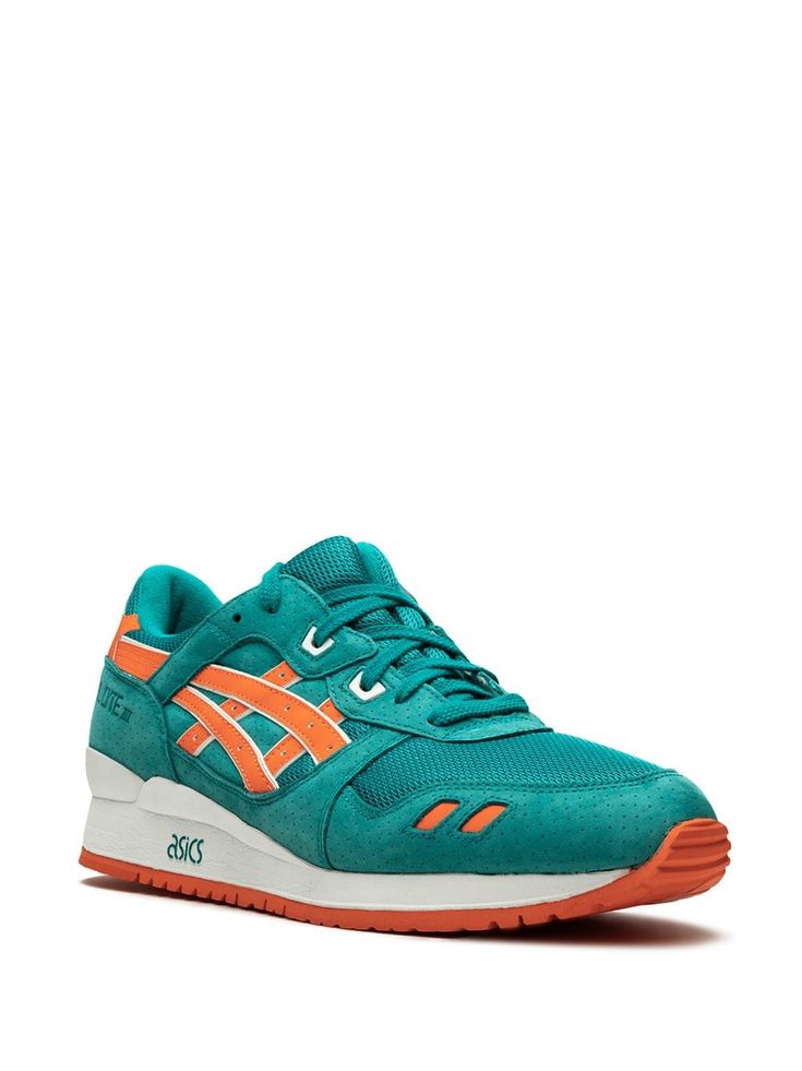 Shop ASICS Gel-Lyte 3 sneakers with Express Delivery - FARFETCH Green High-top Sneakers For Light Sports With Rubber Sole, Green Lace-up Sports Sneakers, Green Leather Lace-up Running Shoes, Green High-top Sneakers With Boost Midsole For Light Sports, Asics Athleisure Sneakers With Translucent Outsole, Green Mid-top Sneakers With Boost Midsole, Green Custom Sneakers With Boost Midsole For Sports, Casual Asics Sneakers With Translucent Outsole, Green Low-top Running Shoes With Translucent Outsole