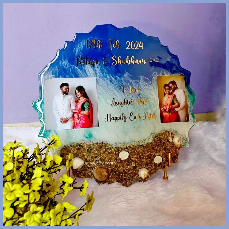 Beautiful ocean theme frame ❤️ Customised frame with stand��💞 Gift it to your loved ones on their special occasions 💕 Dm or WhatsApp on 9022994587 for details 📥 . . #resinframe #beach #beachart #shell #shells #oceantheme #oceanlove #oceanwaves #oceanlover #frames #customisedgift #customisedphotoframe #photoframegift #sea #seasand #resinreels #oceanreels #reelsinstagram #reelsinsta #reelindia #reelkarofeelkaro #reelitfeelit #artreels #resincouplegift #weddinggift Beach Theme Resin Art, Resin Arts, Photo Frame Gift, Resin Frame, Ocean Theme, Ocean Lover, Beautiful Ocean, Ocean Themes, Beach Theme