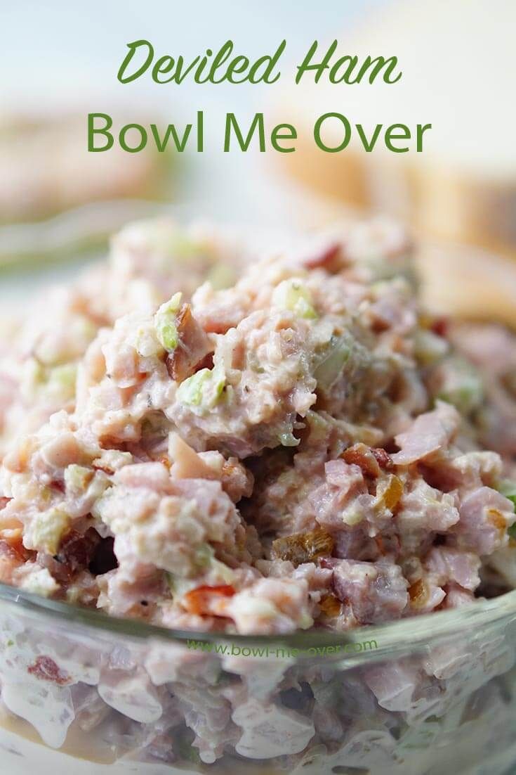 ham salad recipe in a glass bowl