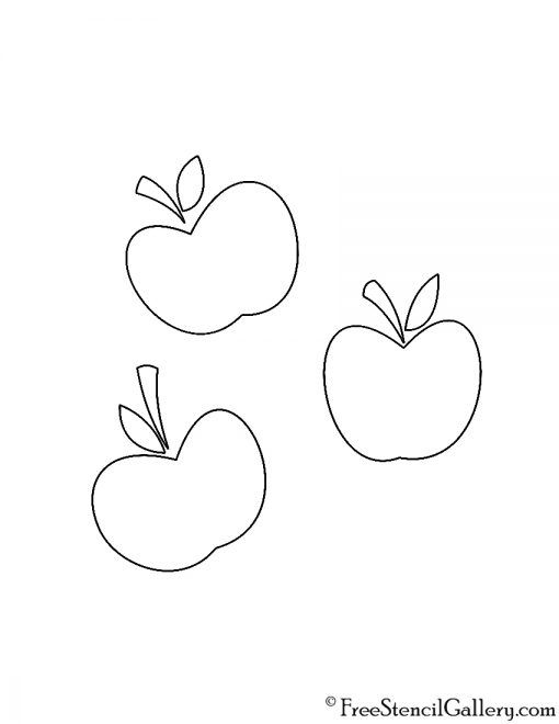 three apples with leaves on them are drawn in black and white, while the third one is