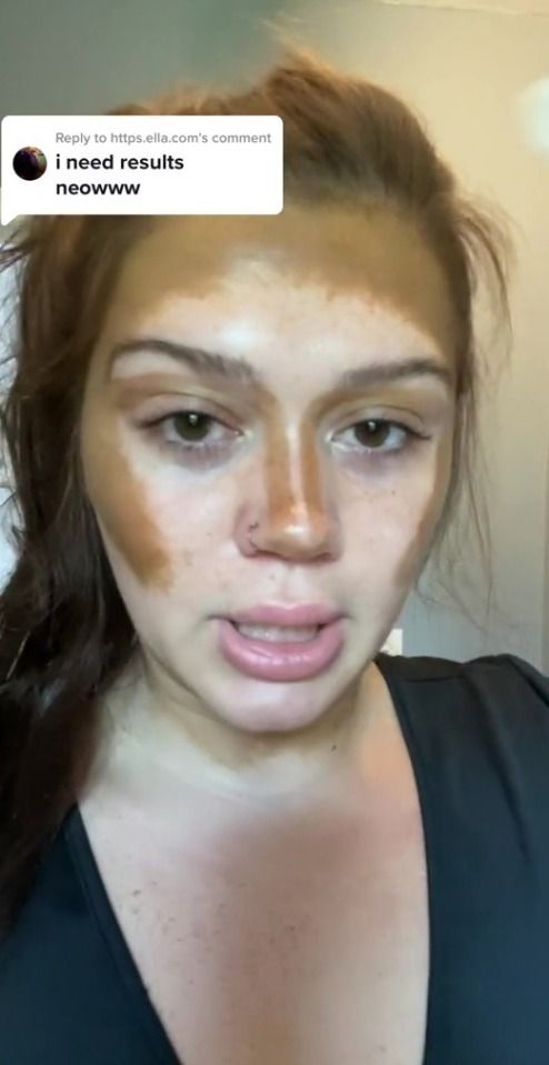 A BEAUTY fan has revealed her disastrous attempt at fake tanning her face.  Maddie Jensen attempted to contour her face using fake tan to help speed up the process when doing her makeup for work.  The technique, which is also known as tantouring, uses self-tanner to create a long-last sculpt around the face. It is […] Fake Tan Face Contour, Self Tan Face Contour, Fake Tan Contour, Self Tanner Face Contour, Fake Tan Before And After, Fake Tan Contouring Face, How To Self Tan Face, Self Tanner Contour, Self Tan Contour