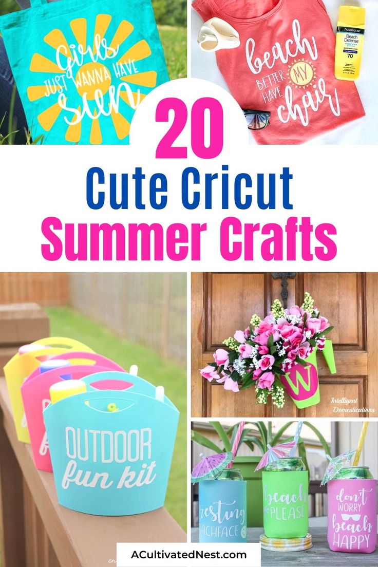 20 cute cricut summer crafts that are perfect for kids and adults to make