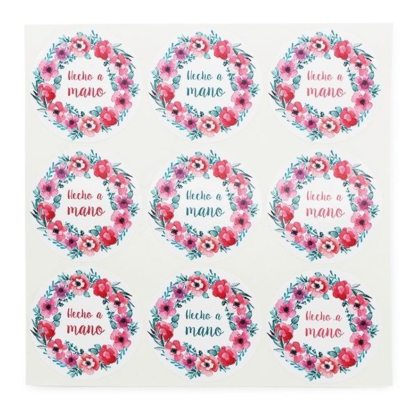 stickers with flowers and the words take a name in red, pink and blue