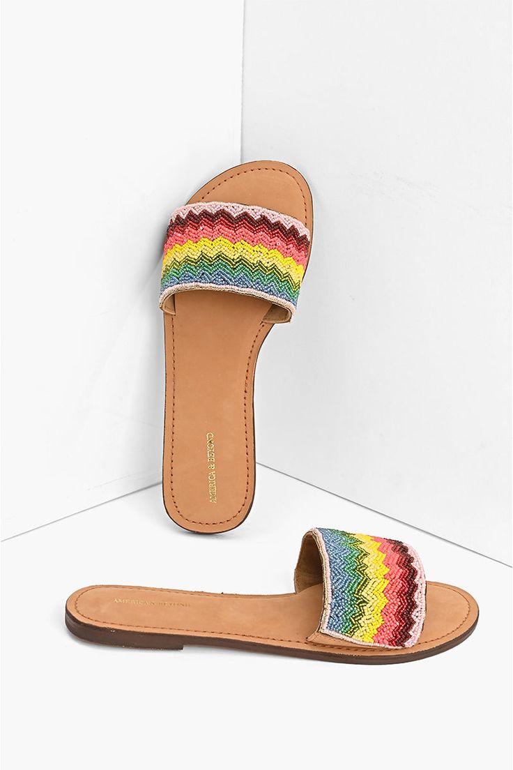 Rainbow Beads Embellished Slide Sandals Made in Leather Comfortable Open Toed Sandal Beautifully Handcrafted Beaded Synthetic Open Toe Sandals, Beaded Open Toe Synthetic Sandals, Flat Synthetic Sandals With Beaded Details, Multicolor Woven Open Toe Sandals, Beaded Multicolor Sandals For Beach, Multicolor Beaded Sandals For Beach, Adjustable Embellished Multicolor Sandals, Multicolor Beaded Sandals For The Beach, Multicolor Beaded Casual Sandals