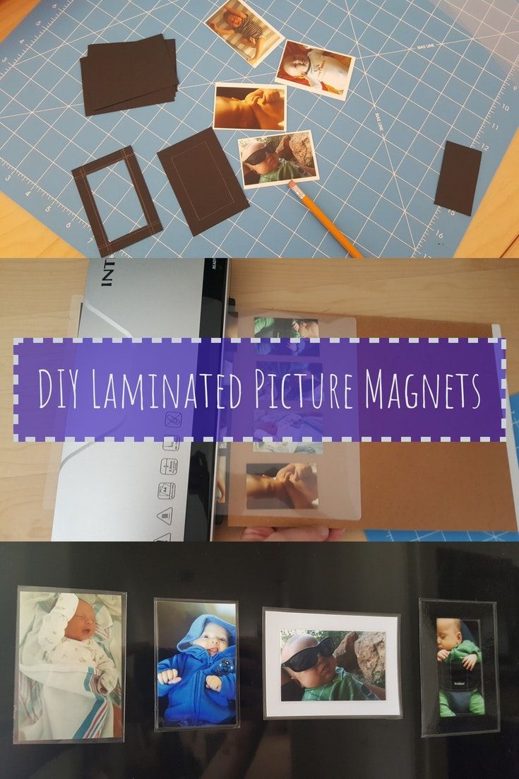 a collage of pictures with the words diy laminated picture magnets on it