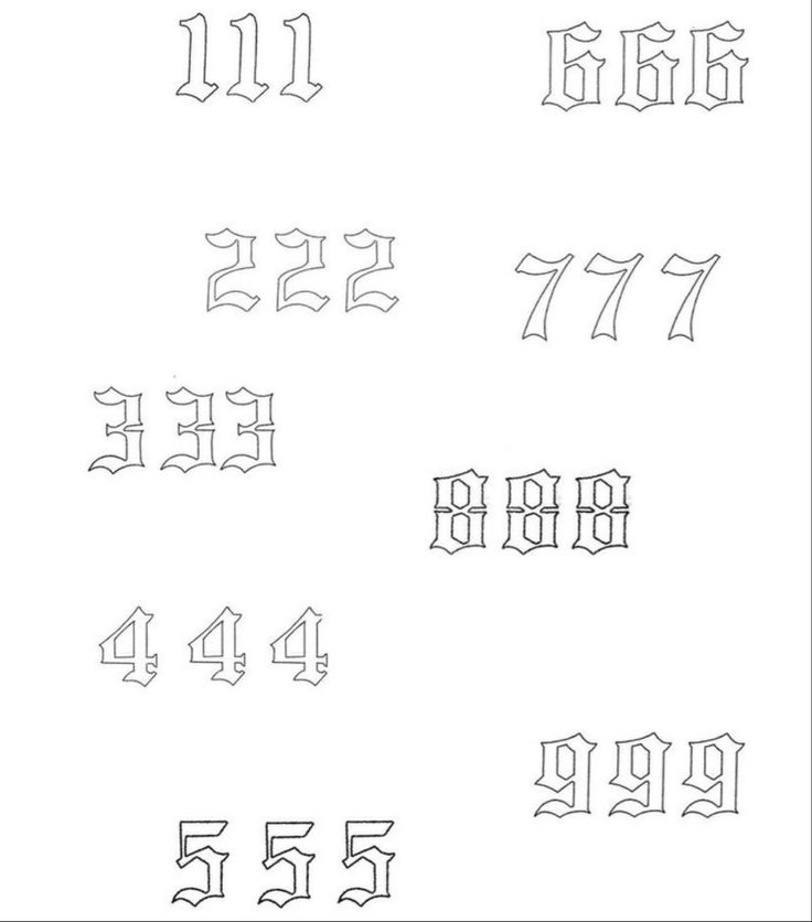 the letters and numbers that are in each letter, which have been drawn by hand