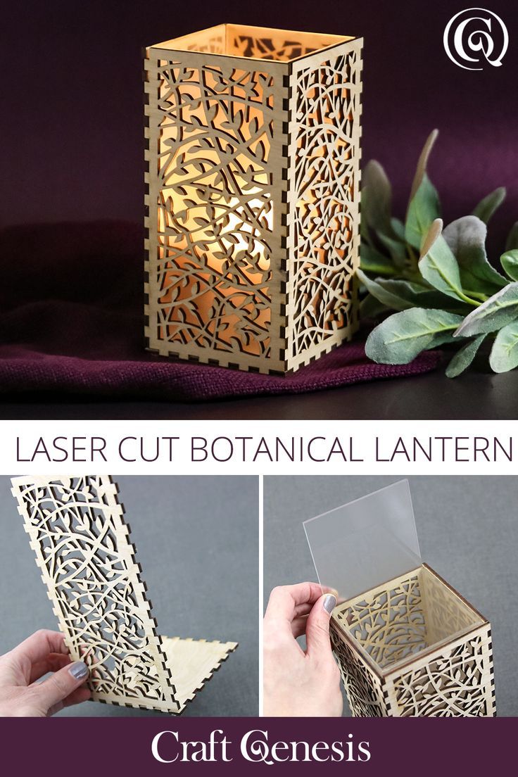 the laser cut botanical lantern is shown with instructions to make it