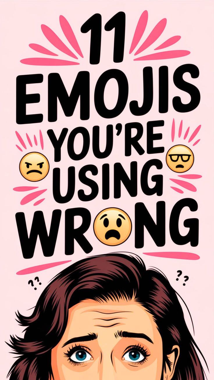 a woman with emojis on her head and the words, you're using wrong