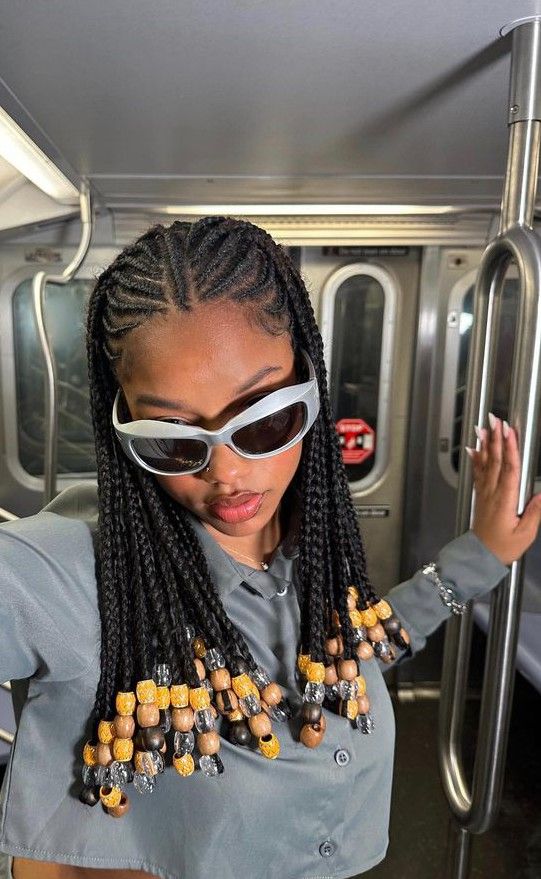 Twisted Hair, Braids Hairstyles Pictures, Braided Cornrow Hairstyles, Cute Box Braids Hairstyles, Quick Braided Hairstyles, Protective Hairstyles Braids, Fulani Braids, Braids With Beads, Pretty Braided Hairstyles