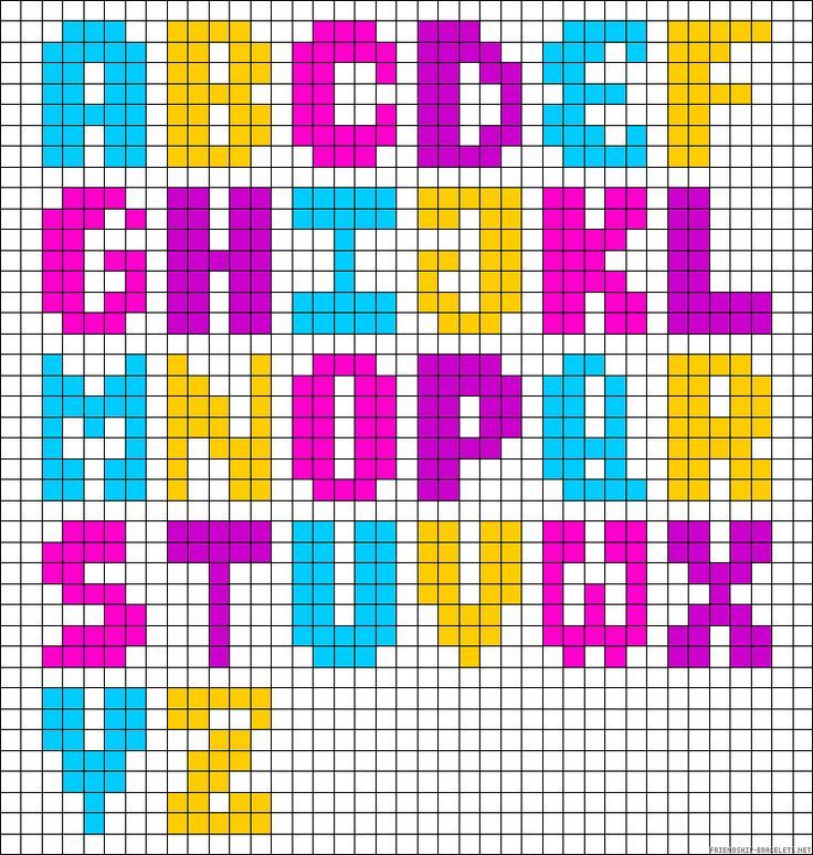 a cross stitch pattern with letters and numbers