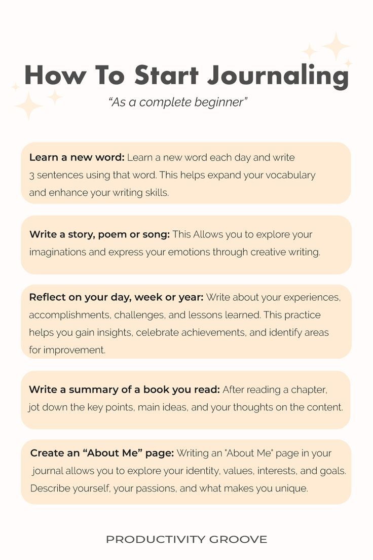 Image displaying five ways to to start journaling as complete beginner. Journaling without prompts,  Step-by-step journaling, Simple journaling techniques and  journaling tips. Journal For Beginners, How To Journal, Mindfulness Journal Prompts, Start Journaling, Journal Inspiration Writing, Healing Journaling, Gratitude Journal Prompts, Memoir Writing, Self Care Bullet Journal