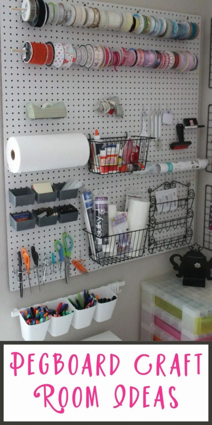 the pegboard craft room ideas are great for kids and adults to do their own crafts