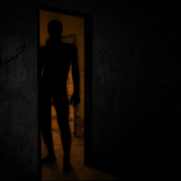 the silhouette of a man standing in an open doorway with his hands on his hips