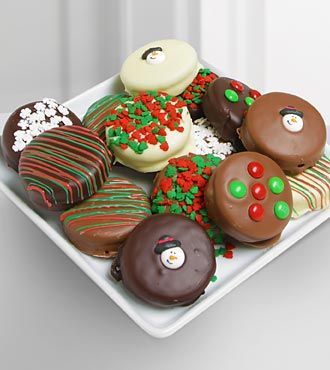 a box filled with lots of different types of cookies