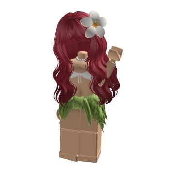 a woman with long red hair sitting on top of a cardboard box filled with flowers