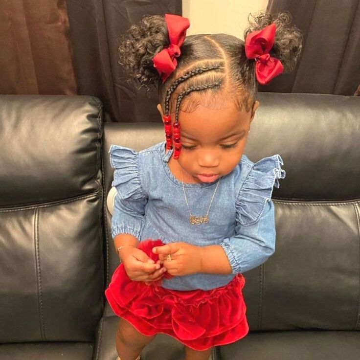 Easy Hairstyle Using Braiding Hair, Hairstyles For Infants With Short Hair, Toldders Hairstyle, Black Daughter Hairstyles Easy, Baby Girl Hairstyles Infant Black, Toddler Braided Hairstyles Black Baby Girls, Simple Hairstyles For Black Girls Kids, Black Baby Girl Hairstyles Short Hair, Infant Hairstyles Black