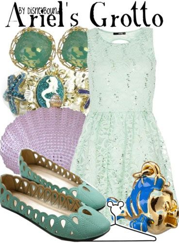 Disney Bound Outfits Princess, Ariels Grotto, Disney Dress Up, Disney Princess Outfits, Disney Themed Outfits, Disney Inspired Fashion, Ocean Green, Mermaid Outfit, Character Inspired Outfits