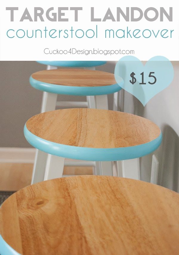 three wooden stools with the words target london counter stool makeover $ 15 on them