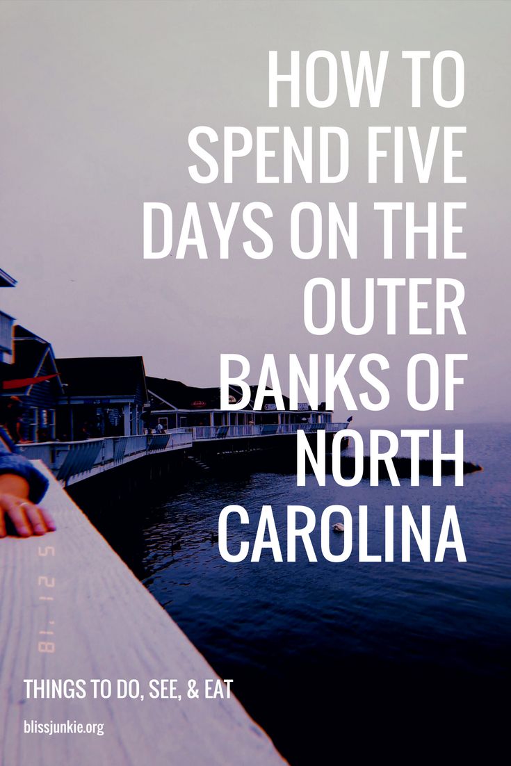 a man sitting on top of a boat next to the ocean with text reading how to spend five days on the outer banks of north carolina