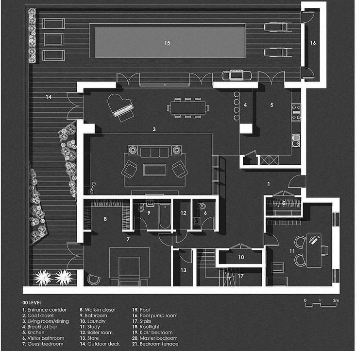 the floor plan for a modern house