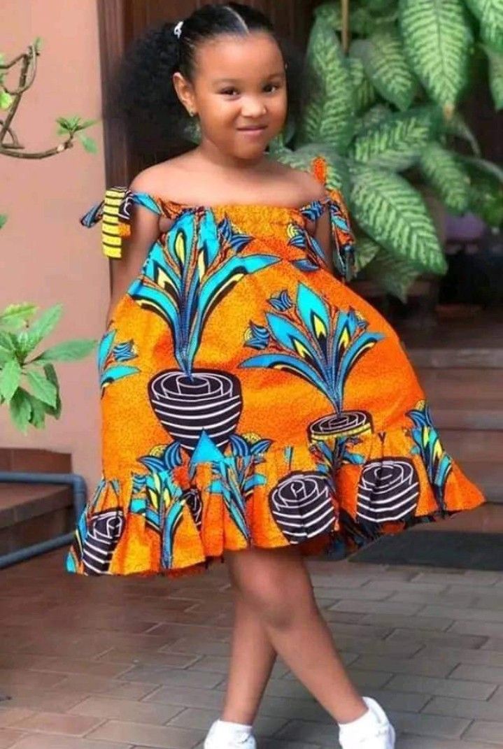 Ankara Children Dresses, Children Ankara Gown Styles 2022, Ankara Style For Kids Girls Outfit, Kids African Outfits Girls Ankara, African Dress For Girls Children Ankara Styles, Ankara For Kids Girls Dresses, Kids African Outfits Girls, Baby Ankara Style Girl, African Children Dress Designs