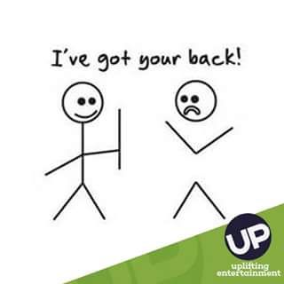 two stick figures with the words i've got your back and up on them