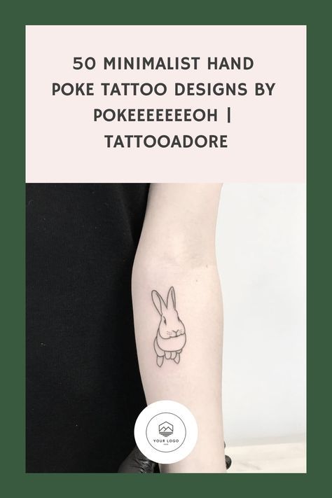 a person with a tattoo on their arm and the words 50 minimalist hand poke tattoo designs by pokeeeeeeioh i tattooore