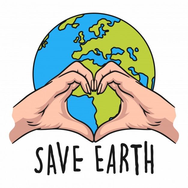 two hands making the shape of a heart with the words save earth in front of it