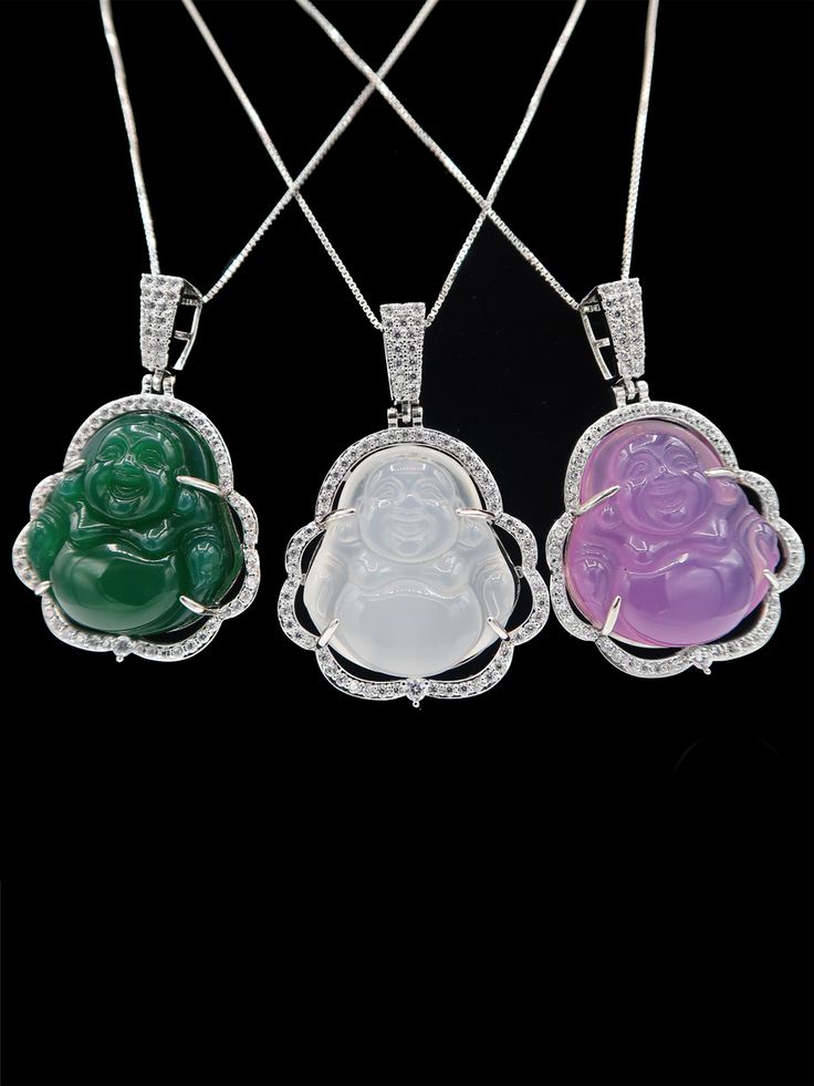 Experience Good Luck with the Purple Buddha Necklace. Crafted with Natural Purple Jade stone symbolises inner peace and harmony. The Buddha Necklace can serve as a gentle reminder of the values and teachings of Buddhism bringing tranquillity to your daily life. Round Crystal Amulet Necklaces For Meditation, Spiritual Jade Jewelry With Large Pendant, Spiritual Jade Round Pendant Necklace, Spiritual Jade Crystal Necklaces With Round Shape, Spiritual Jade Necklaces For Meditation, Elegant Round Pendant Crystal Necklace For Meditation, Holistic Jade Jewelry For Meditation, Gemstone Round Pendant Necklace For Meditation, Gemstone Pendant Necklace For Meditation