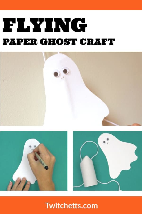 paper ghost craft for kids to make