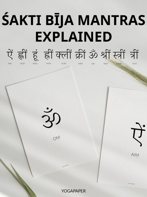 two cards with the words saktri bja mantras explain