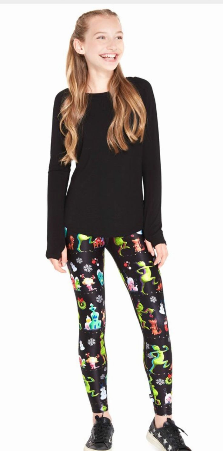 Honeypiekids | Terez Girls The Grinch Whoville Leggings Kids Leggings Outfit, Kids Leggings Fashion, Girls Winter Outfits Kids, The Grinch Whoville, Kids Leggings Pattern, Kids Pants Girls, Kids Pants Pattern, Kids Pants Boys, Grinch Whoville