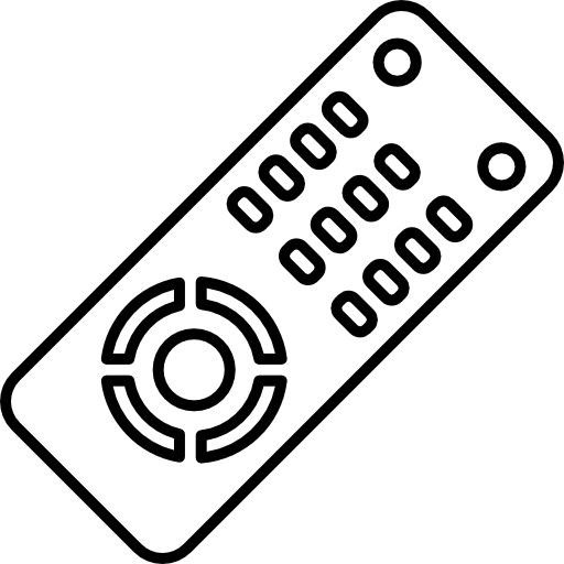 a black and white line drawing of a remote control