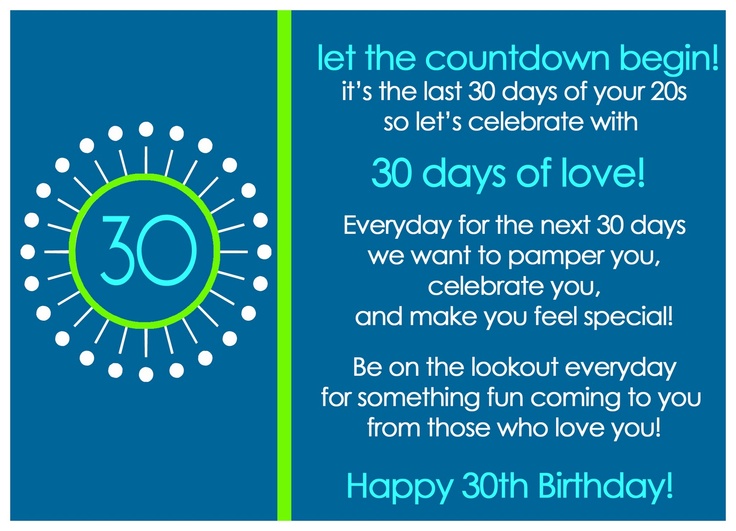 the 30th birthday card for someone's 30th birthday is shown in blue and green