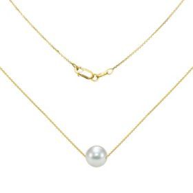 Classic Round Necklaces With Pearl Pendant, Yellow Gold Round Pearl Necklace, Classic Yellow Gold Pearl Necklace With Round Pendant, Formal Solitaire Pearl Pendant Necklace, Classic High Luster Pendant Pearl Necklace, Minimalist Yellow Gold Round Pearl Necklace, Classic Gold Round Pearl Necklace, Formal Yellow Gold Pearl Necklace With Round Pendant, Classic Gold Pearl Necklace With Round Pendant