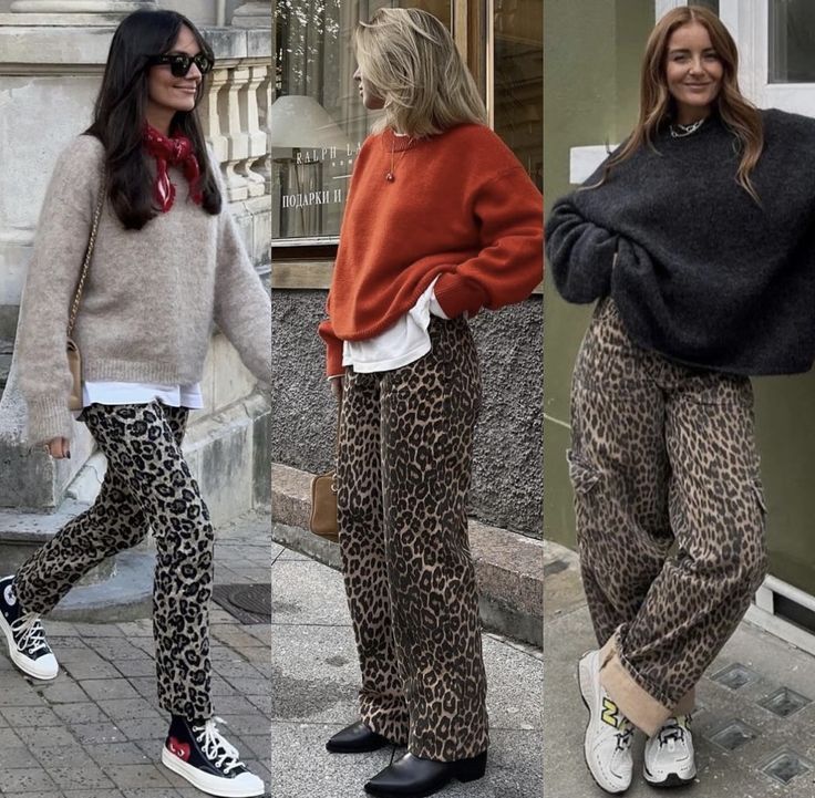 Printed Trousers Outfit, Print Jeans Outfit, Leopard Pants Outfit, Animal Print Jeans, Leopard Print Outfits, Leopard Outfits, Leopard Print Jeans, Animal Print Pants, Look Jean