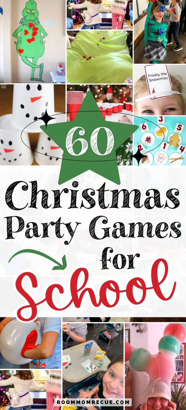 christmas party games for school with the title overlay