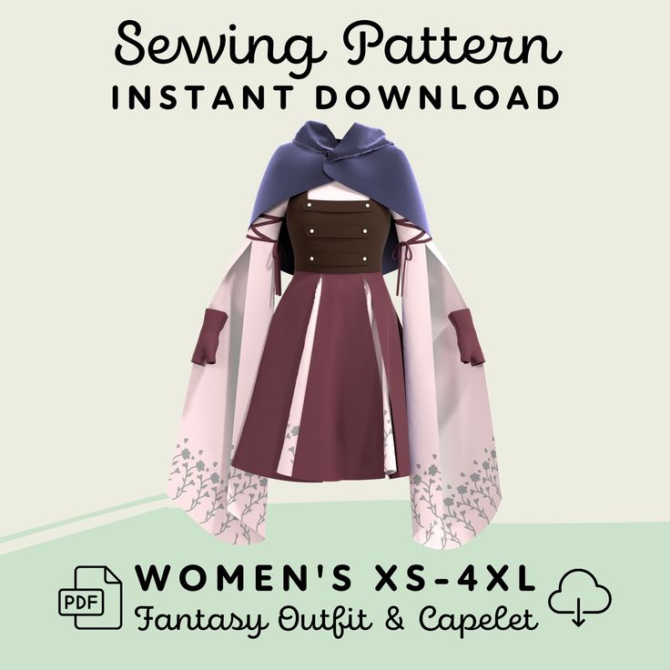 Hooded Capelet, Ren Faire Outfits, Hat Sewing, Capelet Dress, Cute Sewing Projects, Cosplay Diy, Hooded Vest, Diy Sewing Clothes, Clothes Sewing Patterns