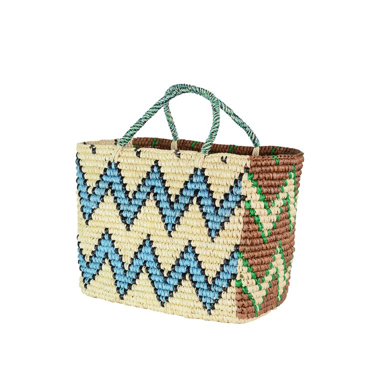 "Split Personality" Canasta 100% Toquilla Straw. This material is known for its quality and beauty. Each bag is entirely hand-made, from the straw dye to the weaving of the bag. Indulge in the luxury and versatility of our "Split Personality" Canasta tote. Handcrafted with delicate toquilla straw and accented with zig zag line details, this tote offers a unique split personality feature that allows you to switch up your look effortlessly. - We ship with DHL Express. Shipping takes approximately Resort 2023, Sustainable Shopping, October 15, Light Blue Green, 2023 Collection, Dhl Express, Zig Zag, Straw Bag, Blue Green