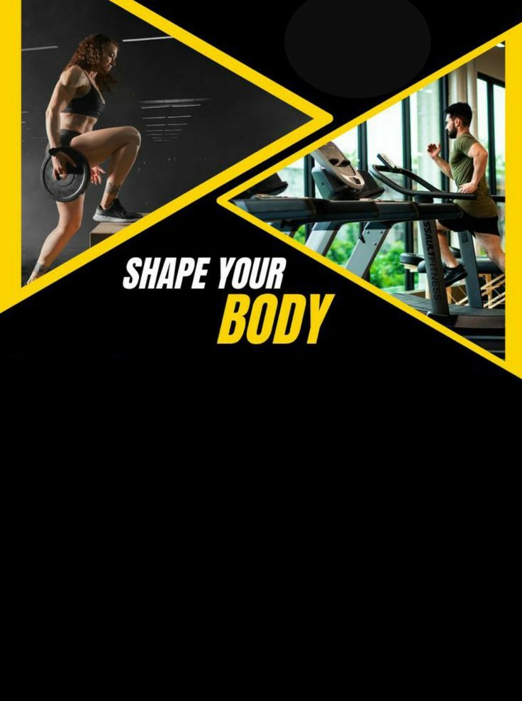 an advertisement for a body building gym