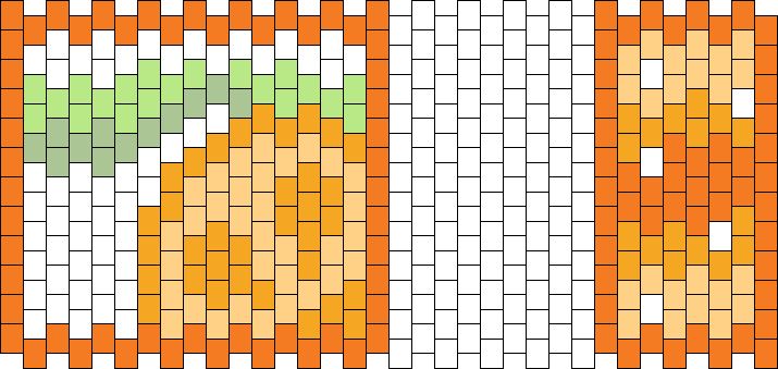 two rows of orange and green pumpkins on a white background with the same pattern in each row