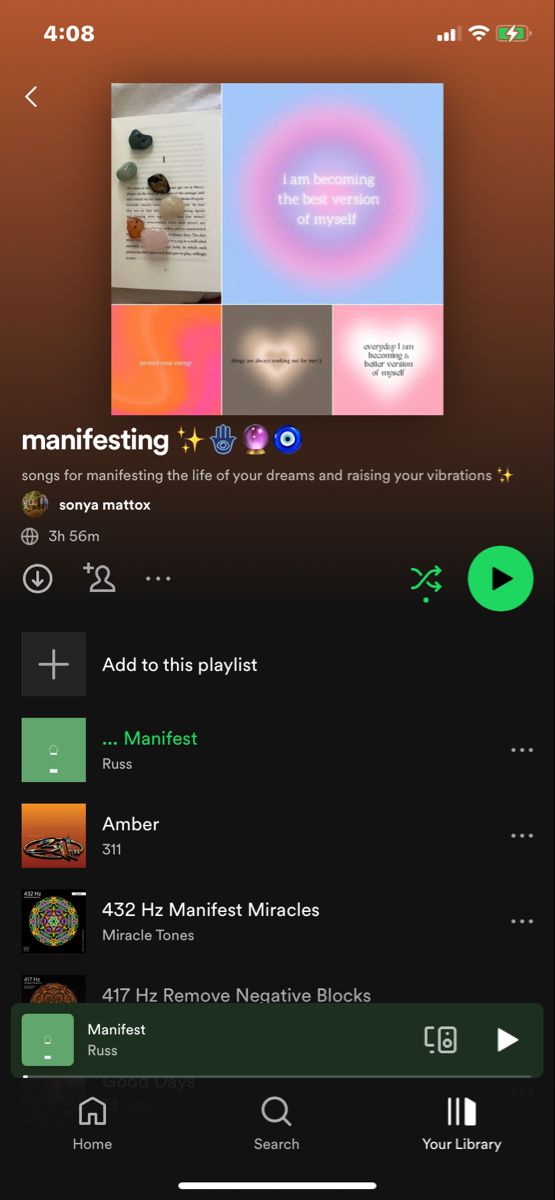 the music player on an iphone screen with different audio and video playlists in it