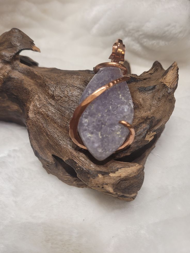 Natural Raw Chunky Amethyst Stone Pendant ♥ Increases nobility ♥ Spiritual awareness ♥ Psychic abilities ♥ Inner peace and healing ♥ Healing of body, mind & soul ♥ Positive transformation ♥ Meditation ♥ Balance ♥ Relieves stress ♥ CommunicationDetails: Handcrafted Item using Copper with Cold Forge Wire Wrap technique. Material: Natural Amethyst, Copper Measures 2L" X 1" One Of A Kind - Ships within 1-3 Days Securely Packaged. Your Choice Of Matching 18" Chain or Leather Cord. UNISEX ITEM Lavender Natural Stones Jewelry For Meditation, Mystical Purple Jewelry For Meditation, Handmade Amethyst Crystals For Meditation, Lavender Pendant Crystal Necklace For Spiritual Use, Spiritual Crystal Necklace With Large Stone, Handmade Amethyst Jewelry For Meditation, Lavender Spiritual Crystal Pendant Necklace, Holistic Amethyst Gemstone Jewelry, Handmade Lavender Crystal Necklace Spiritual Style