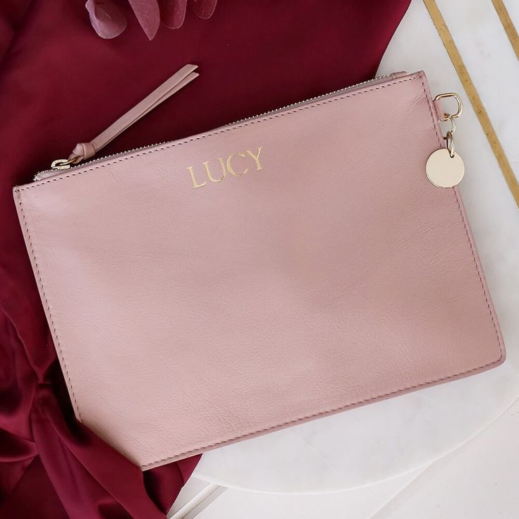 Gorgeous goat leather that's soft to the touch, this stunning monogrammed leather clutch is the perfect elegant accessory for her wardrobe from Gifts Australia. Pink Pouch, Gorgeous Leather, Gold Monogram, Monogrammed Leather, Goat Leather, Elegant Accessories, Leather Pouch, Elegant Gift, Leather Clutch