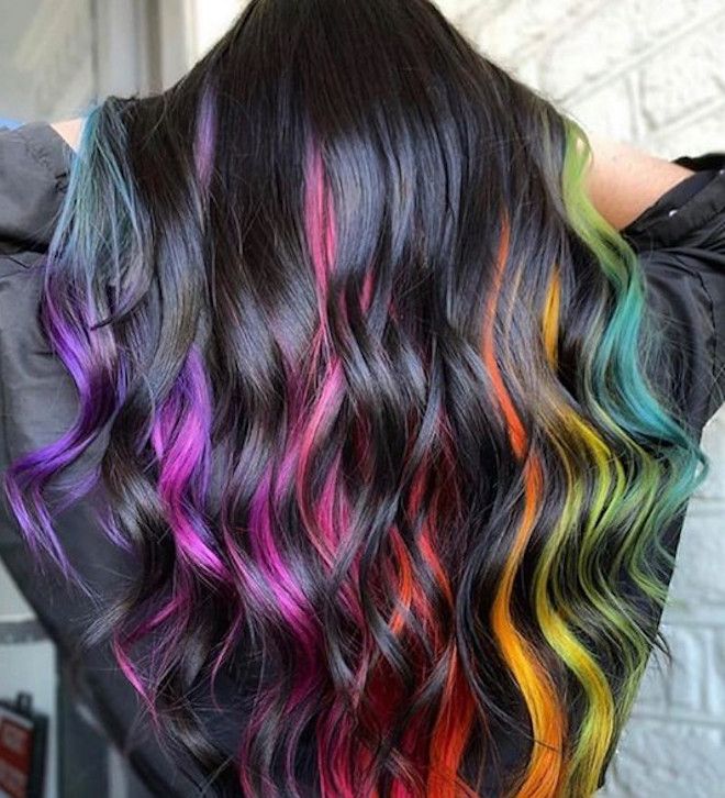 Peekaboo Hair Ideas, Color Block Hair, Pulp Riot Hair Color, Hair Color Underneath, Peekaboo Hair, Vivid Hair Color, Rainbow Hair Color, Colored Hair, Hair Dye Colors