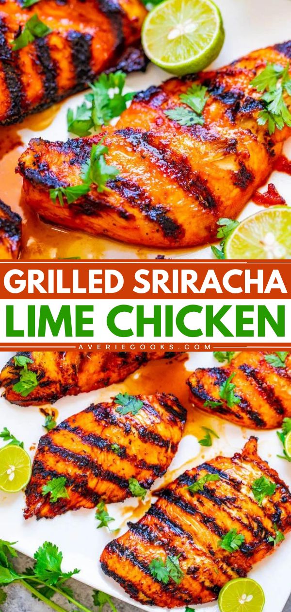 A must-try summer dinner recipe! This summer grilling idea is easy and ready in just 10 minutes. Not only is this lime sriracha chicken tender, juicy, and flavorful, but it is also healthy. So, kick things up a notch with this spicy grilled chicken! Healthy Grilled Chicken Recipes, Grilled Tandoori Chicken, Healthy Chicken Recipe, Grilled Lemon Chicken, Honey Mustard Dipping Sauce, Honey Lime Chicken, Sriracha Chicken, Averie Cooks, Chicken Easy