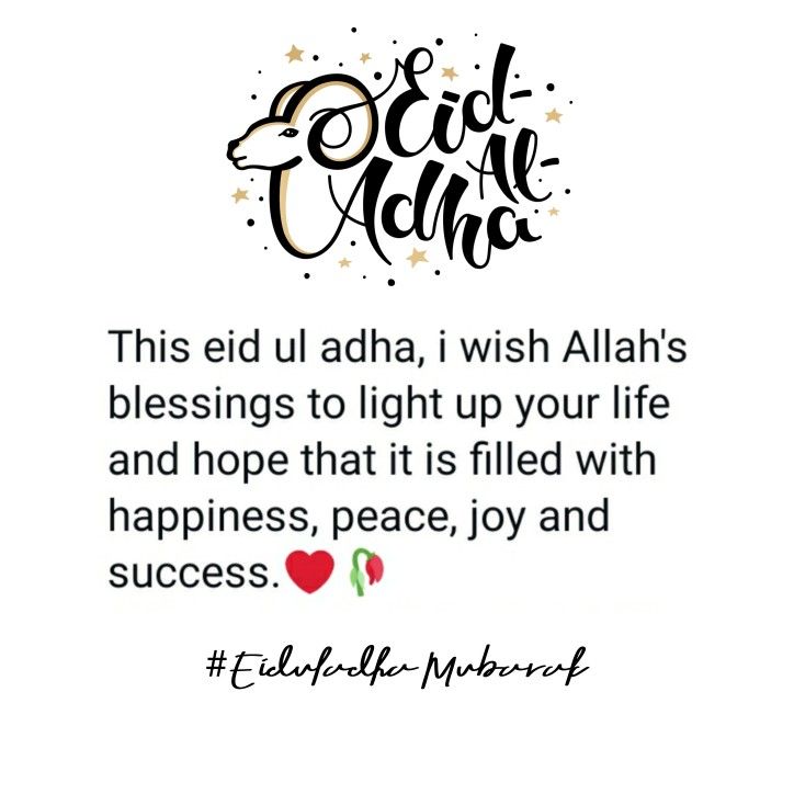 the quote for eid al adha, i wish allah's blessing to light up your life and hope that it is filled with happiness, peace, joy and success