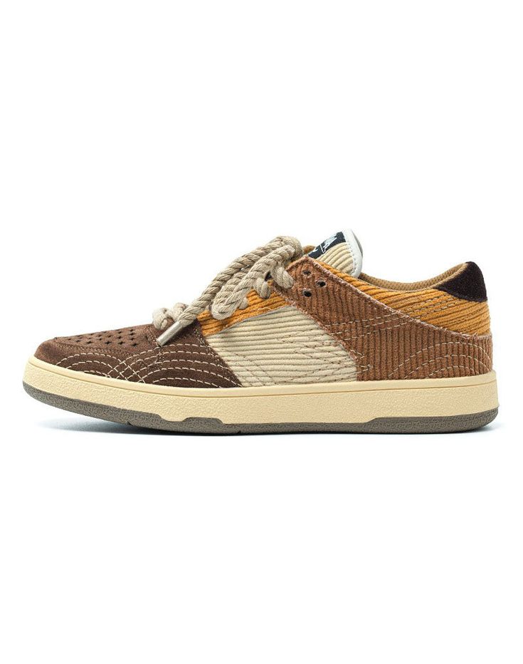 Get ready to stride in style with our Corduroy All Match Sports Casual Unisex Shoes. With their on-point khaki color blocking, they're the fashion-forward choice that will elevate any outfit. Made with a mixed upper material and corduroy detailing, these shoes aren't just hard-wearing. They're downright stylish! Whether it's the city streets or the park, you'll be turning heads wherever you go. But let's not forget about comfort. Our shoes boast a PU insole that's like a pillow for your feet. Ev Sporty Beige Suede High-top Sneakers, Beige Suede High-top Sneakers For Streetwear, Sporty Brown Suede Skate Shoes, Brown Suede High-top Sneakers For Streetwear, Brown Suede Sporty Skate Shoes, Brown Platform Sneakers For Streetwear, Beige Low-top Fall Sneakers, Beige Low-top Sneakers For Fall, Brown Canvas Sneakers For Streetwear